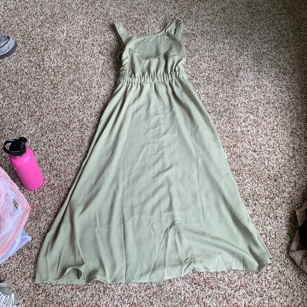 Sage green midi dress
